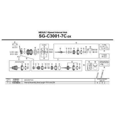SHIMANO DX SG-C3001-7C