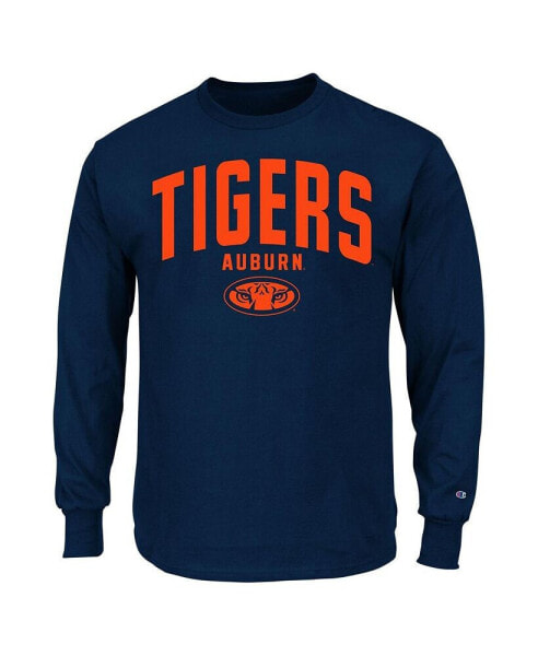 Men's Navy Auburn Tigers Big and Tall Arch Long Sleeve T-shirt