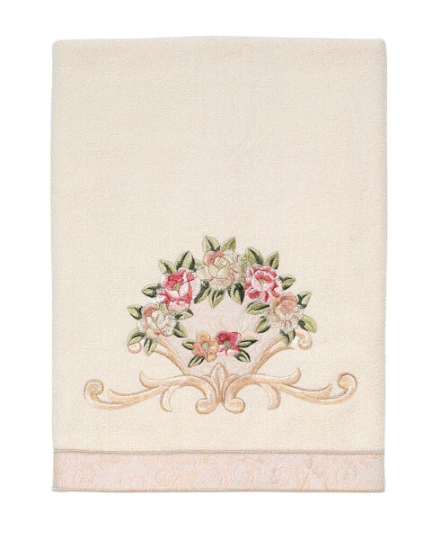 Rosefan Embroidered Cotton Hand Towel, 16" x 30"