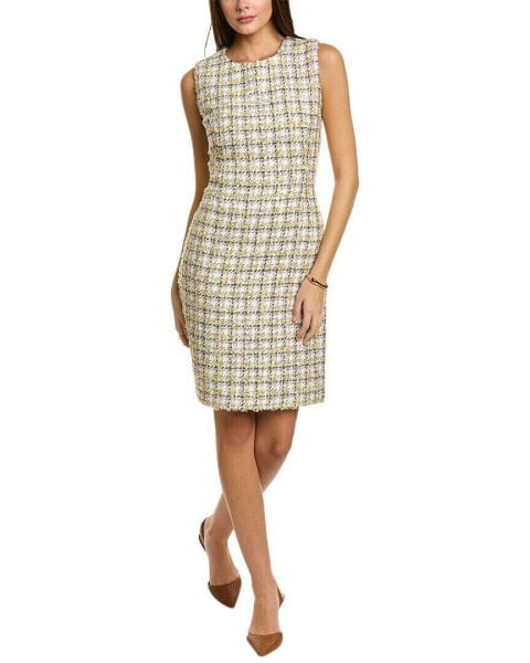 St. John Pixelated Houndstooth Dress Women's Green 14