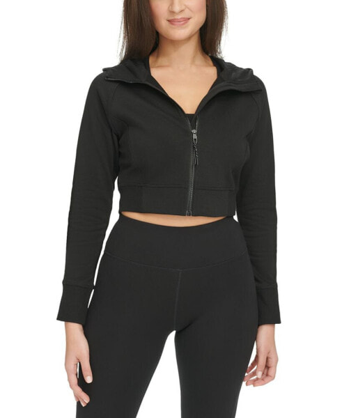 Women's Zippered Cropped Hoodie