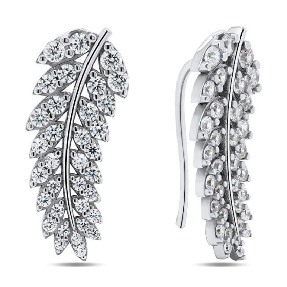 Design longitudinal earrings made of Klas EA287W silver