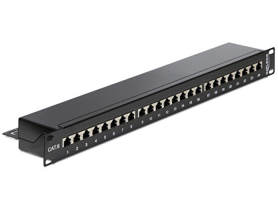 Delock 43298 - RJ-45 - Black - Rack mounting - 1U - 483 mm - 44 mm