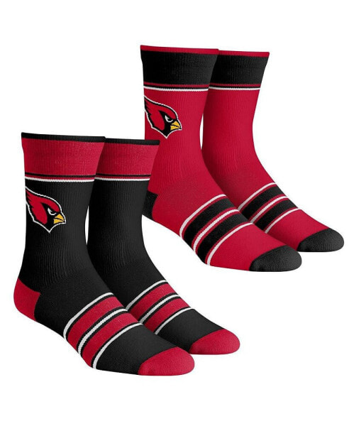 Men's and Women's Socks Arizona Cardinals Multi-Stripe 2-Pack Team Crew Sock Set