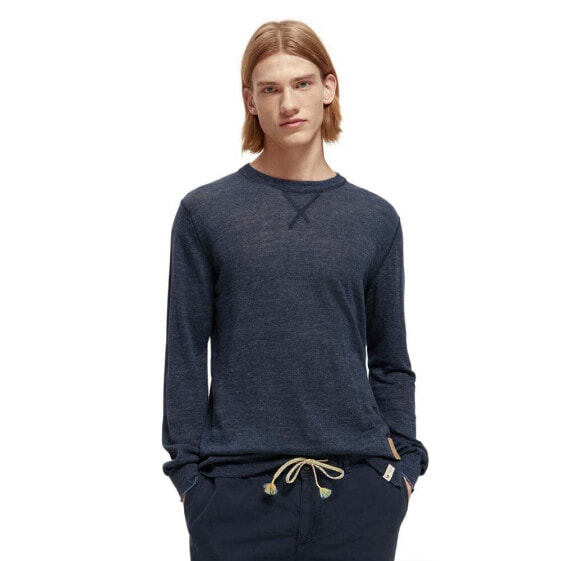 SCOTCH & SODA Linen Blend Crew Neck Sweater