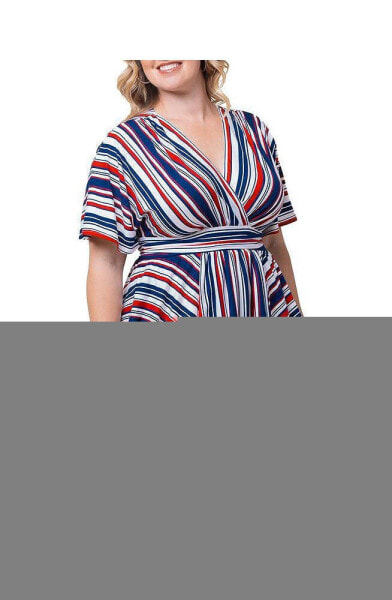 Women's Plus Size Boulevard Short Sleeve Stripe Top