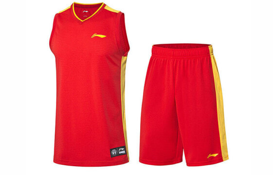 Трендовый спортивный костюм баскетбола Li-Ning AATP067-1 Красный
