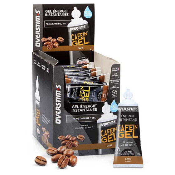 OVERSTIMS Caffeine 29g 36 Units Natural Energy Gels Box