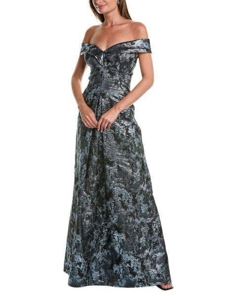 Teri Jon By Rickie Freeman Metallic Gown Women's