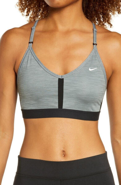 Nike 286861 Indy Mesh Inset Sports Bra Smoke Grey/Pure Size Medium