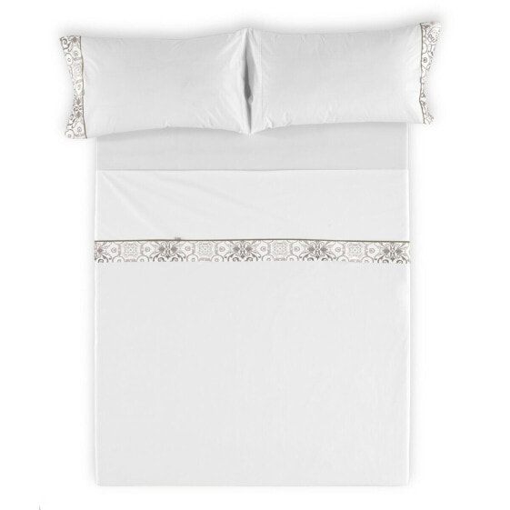 Комплект постельного белья Александра Хаус Ливинг Белый Супер-Кинг 4 штуки