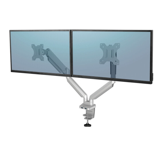 Fellowes Platinum Series Dual Monitor Arm - Silver - Clamp/Grommet - 8 kg - 81.3 cm (32") - 100 x 100 mm - Height adjustment - Silver