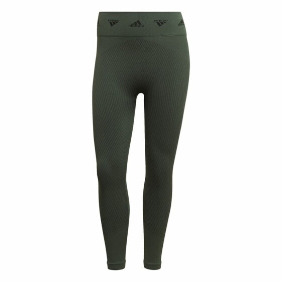 Sport leggings for Women Adidas Aeroknit Branded 7/8 Tight Green