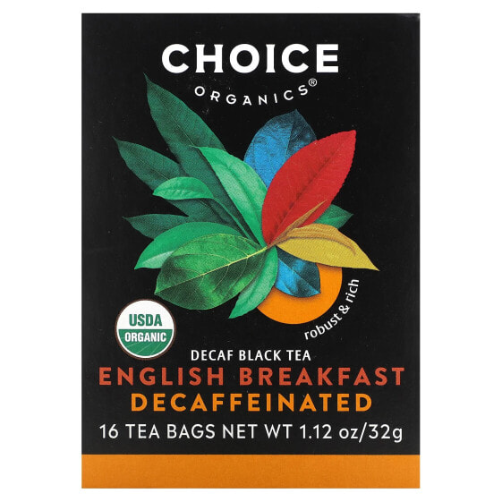 Decaf Black Tea, English Breakfast, 16 Tea Bags, 1.12 oz (32 g)