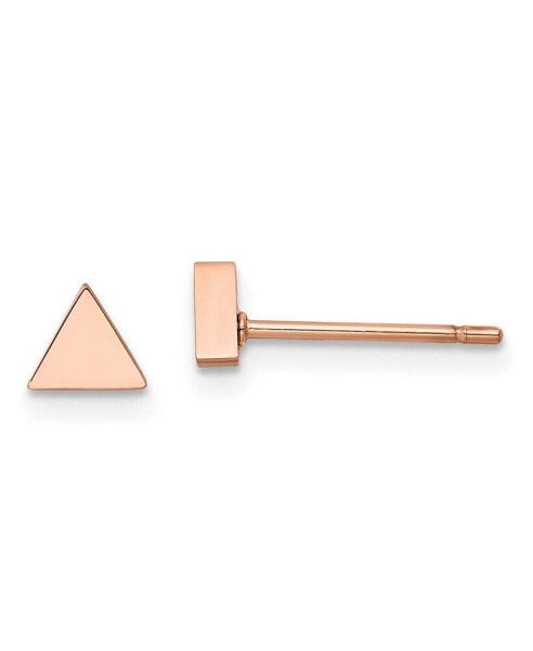 Stainless Steel Polished Rose IP-plated Triangle Earrings