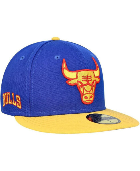 Men's Blue Chicago Bulls Side Patch 59FIFTY Fitted Hat