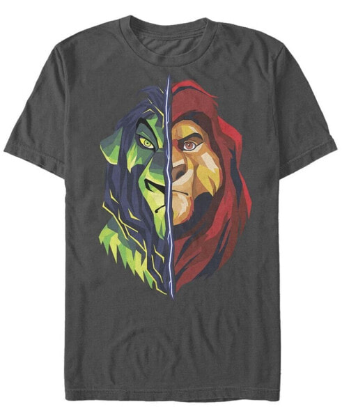 Men's Scar Mufasa Split Short Sleeve Crew T-shirt