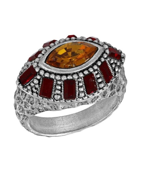 Topaz and Siam Oval Ring