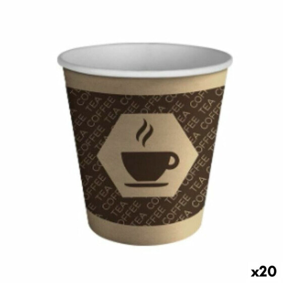 Набор стаканов Algon Одноразовые Картон Кафе 20 штук (100 Предметов)