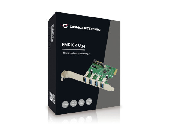 Conceptronic EMRICK02G - PCIe - USB 3.2 Gen 1 (3.1 Gen 1) - Green - PC - Passive - China