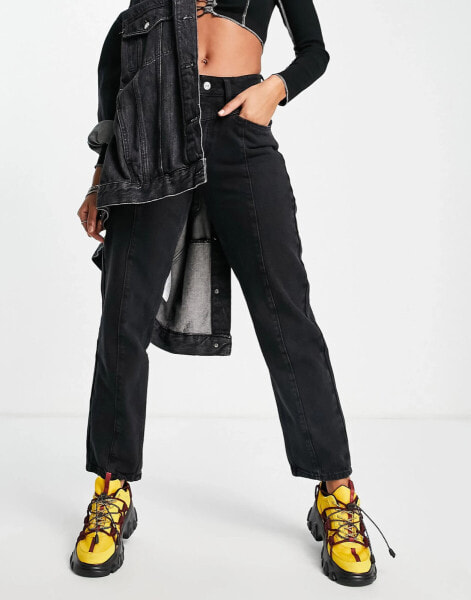 Bolongaro Trevor Madonna seam front straight leg jean in washed black