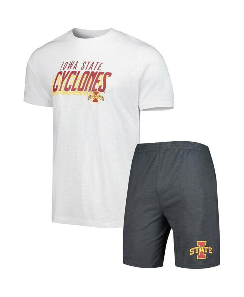 Пижама Concepts Sport мужская серая белая Iowa State Cyclones Downfield - футболка и шорты
