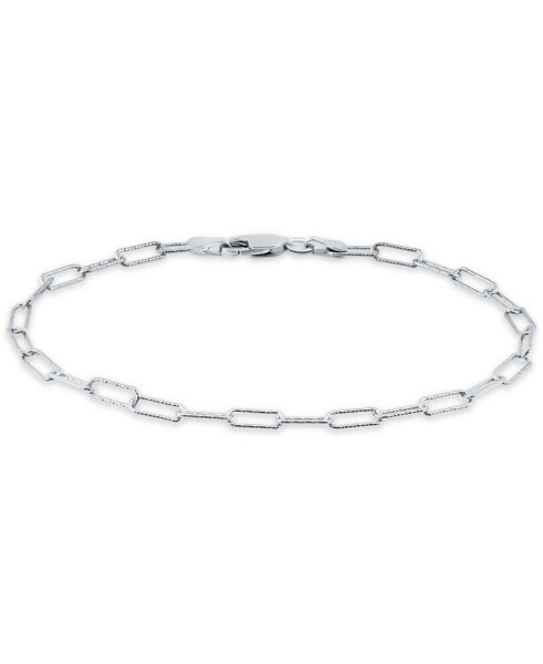 Diamond-Cut Paperclip Chain Link Bracelet in Sterling Silver or 18k Gold-plated Sterling Silver, Created for Macy's