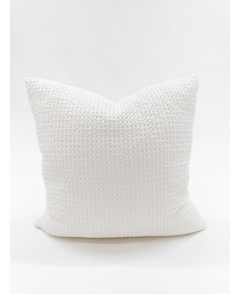 White 26X26 Down Cotton Waffle Weave Pillow