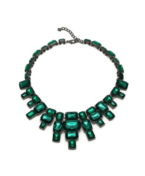 SOHI women's Green Maxi Stone Statement Necklace