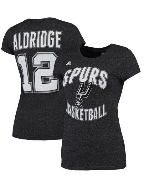 Футболка женская adidas LaMarcus Aldridge черная с названием San Antonio Spurs Name & Number