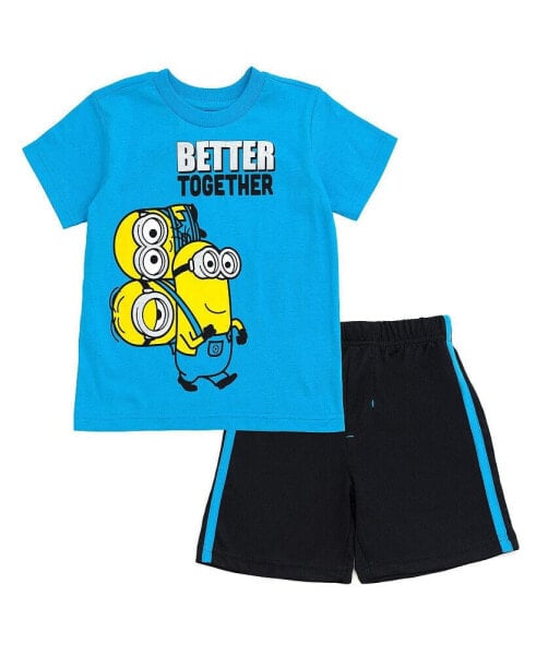 Toddler Boys Minions T-Shirt and Shorts Outfit Set to