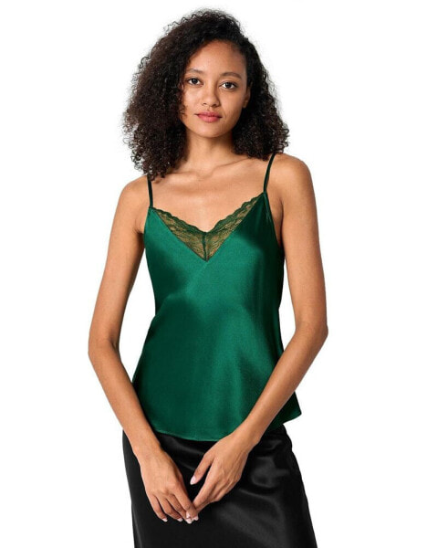 V Neck Lace Silk Camisole for Women