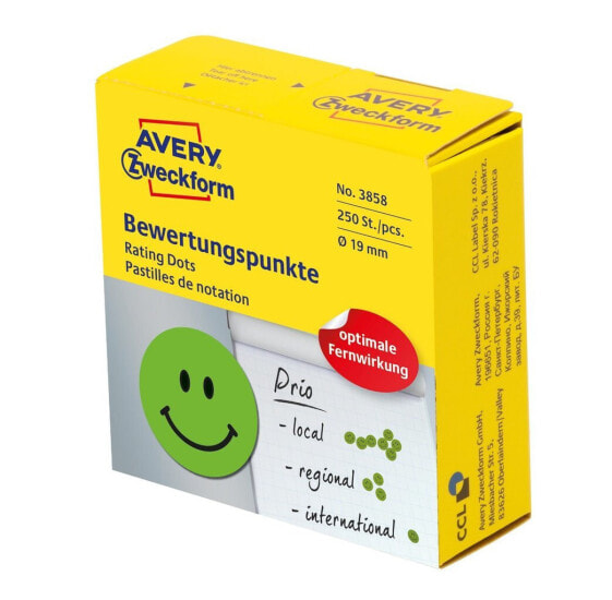 Avery Zweckform Avery 3858 - Green - Circle - Permanent - Paper - 1.9 cm - 250 pc(s)