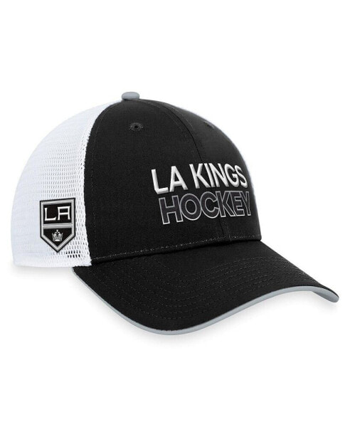 Men's Black Los Angeles Kings Authentic Pro Rink Trucker Adjustable Hat
