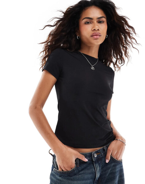 Weekday Fine t-shirt in black