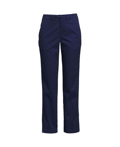 Women's Mid Rise Classic Straight Leg Chino Ankle Pants