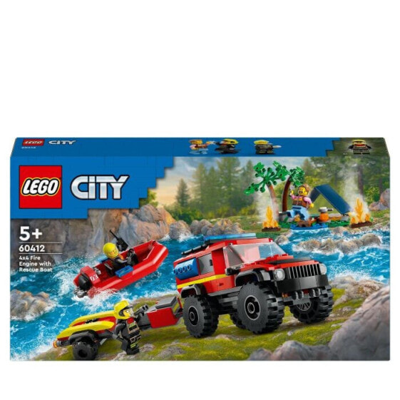 Конструктор пластиковый Lego City Feuerwehrgeländewagen mit Rettungsboot