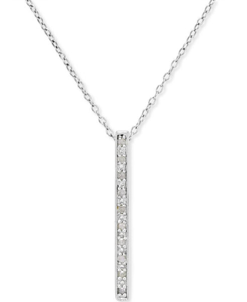 Macy's diamond Bar Pendant Necklace (1/10 ct. t.w.) in Sterling Silver