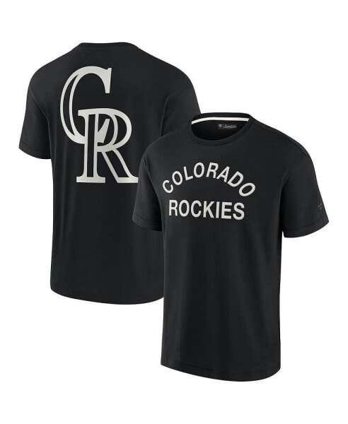 Men's and Women's Black Colorado Rockies Super Soft Short Sleeve T-shirt