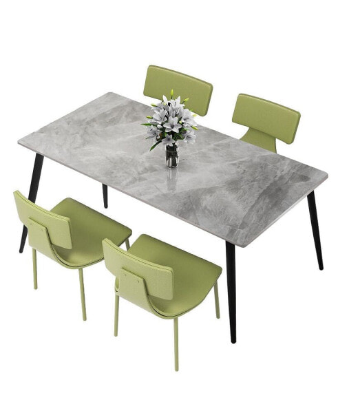 Grey Sintered Stone Dining Table, 63 inch