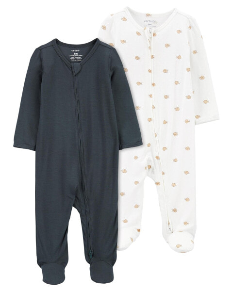 Baby 2-Pack Zip-Up PurelySoft Sleep & Play Pajamas Preemie (Up to 6lbs)