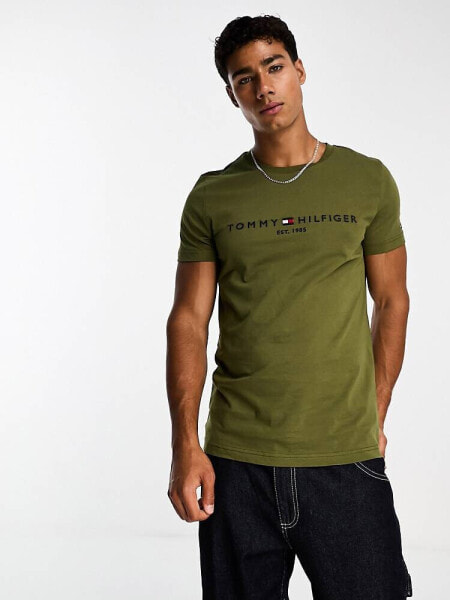 Tommy Hilfiger tommy logo t-shirt in putting green