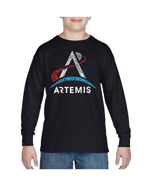 NASA Artemis Logo - Boy's Child Word Art Long Sleeve T-Shirt