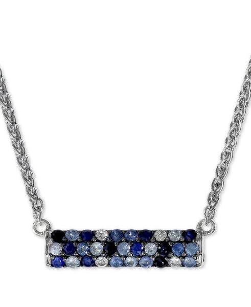 EFFY® Sapphire Bar 16" Pendant Necklace (9/10 ct. t.w.) in Sterling Silver