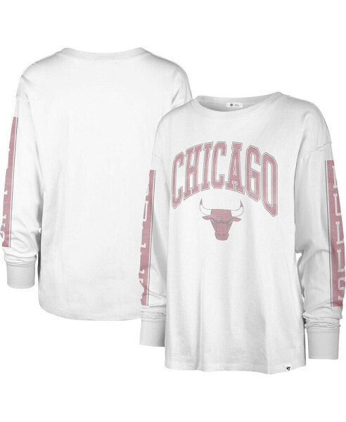 Блузка '47 Brand женская белая Chicago Bulls City Edition SOA с длинным рукавом
