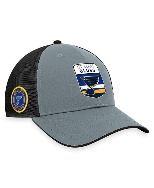 Головной убор бейсболка мужская Fanatics St. Louis Blues серая, черная Home Ice Trucker.