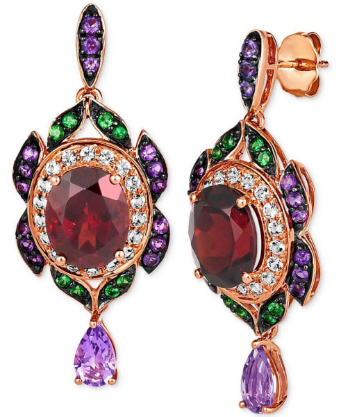 Multi-Gemstone Drop Earrings (7 ct. t.w.) in 14k Rose Gold