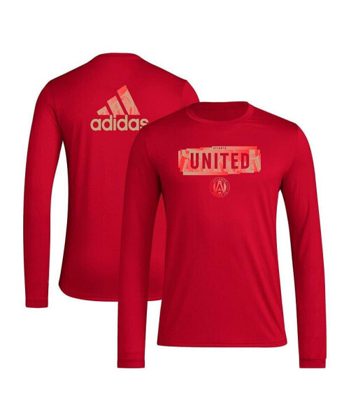 Men's Red Atlanta United FC Local Pop AEROREADY Long Sleeve T-Shirt