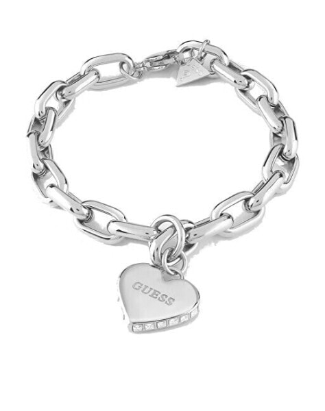 Браслет из стального сердца, влюбляющий Guess JUBB02228JWRH