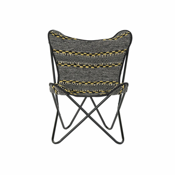 Armchair DKD Home Decor Yellow White Black Multicolour Iron 74 x 65 x 90 cm